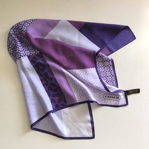 COACH Silk Logo Geometric Animal Print Scarf 26"